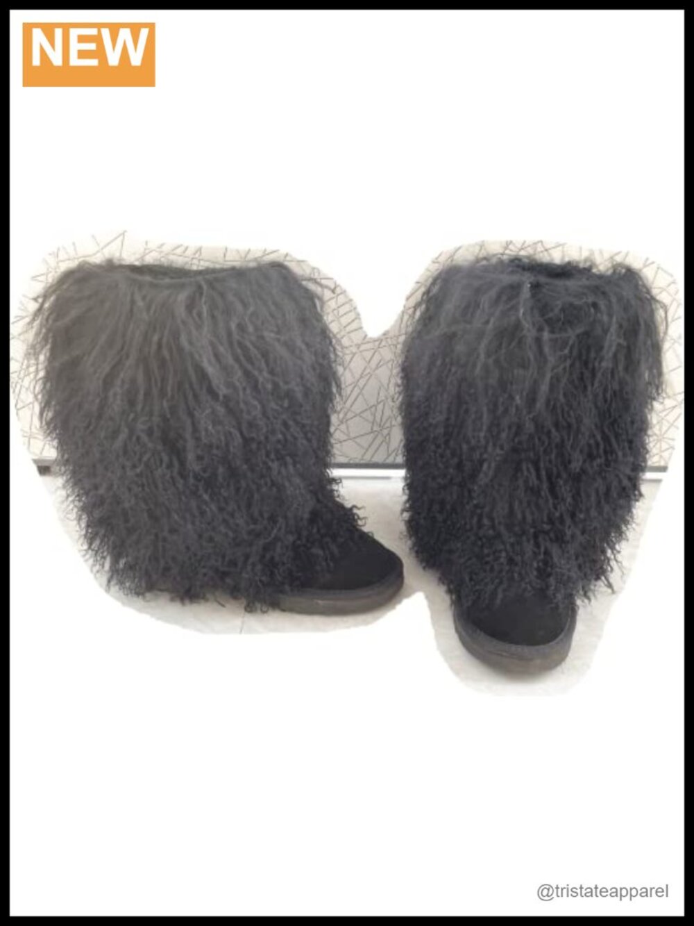 Real Mongolian Sheep Fur Tall Boots Women Fluffy Mid-Calf Snow Boots